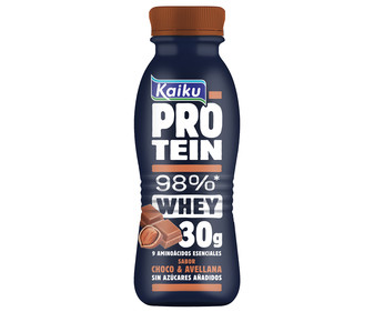 Bebida Whey con sabor a chocolate y avellana y alto contenido protéico KAIKU Protein 300 ml. Bebida Whey con sabor a chocolate y avellana y alto contenido protéico KAIKU Protein 300 ml.