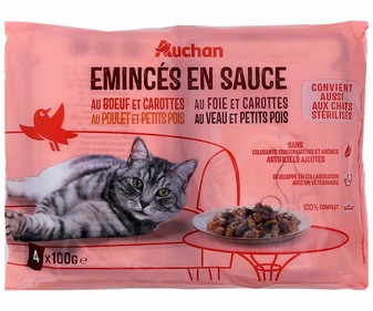 Pienso húmedo de carne para gatos PRODUCTO ALCAMPO 4 x 100 g. Pienso húmedo de carne para gatos PRODUCTO ALCAMPO 4 x 100 g.