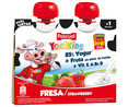 Yogur pasteurizado de fresa para llevar PASCUAL Yokids 2 x 80 g.