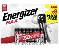 Pack de 8 pilas alcalinas AAA, LR03, 1,5V, ENERGIZER Max.