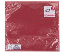 Servilletas de papel desechables rojas 3 capas 40 x 40 cm. ACTUEL 20 uds. Servilletas de papel desechables rojas 3 capas 40 x 40 cm. ACTUEL 20 uds.