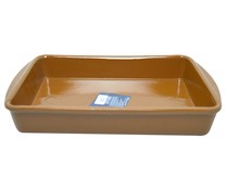 Fuente asador rectangular de barro, 26x19 centímetros IRABIA.