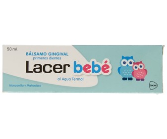 Bálsamo gingival que ayuda a reducir las molestias de las encías relacionadas con la aparición de los primeros dientes LACER bebé 50 ml. Bálsamo gingival que ayuda a reducir las molestias de las encías relacionadas con la aparición de los primeros dientes LACER bebé 50 ml.