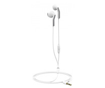 Auriculares tipo botón MUVIT MEU con cable Jack 3.5 mm, color blanco.