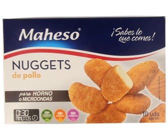 Nuggets de pollo para horno y microondas MAHESO 260 g. Nuggets de pollo para horno y microondas MAHESO 260 g.