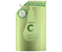 Recambio de jabón de manos con textura crema con armoa de almendras COSMIA 500 ml.