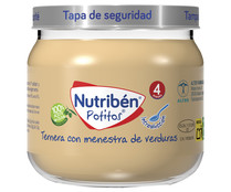 Potitos® de ternera con menestra de verduras a partir de 4 meses  NUTRIBÉN Introducción 120 g.