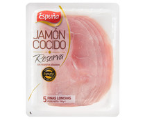 Jamón cocido sin fostatos añadidos, cortado en lonchas ESPUÑA Reserva 125 g.