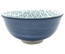 Bol de porcelana decorado en tonos azules, 11,5 cm, ACTUEL.