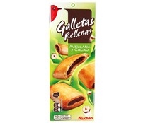 Galletas rellenas de pasta de avellana y con cacao PRODUCTO ALCAMPO 225 gr,
