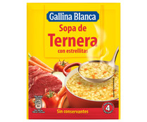 Sopa de ternera con estrellitas GALLINA BLANCA sobre de 74 g.