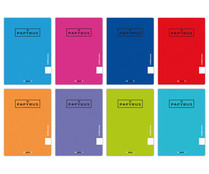 Cuaderno de grapas 48 hojas tamaño A5+ tapa flexible, interior cuadrícula 4x4, UNIPAPEL.