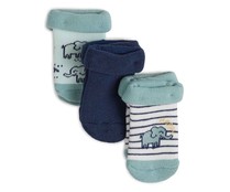 Lote de 3 pares de calcetines recién nacido IN EXTENSO, talla 15/17.