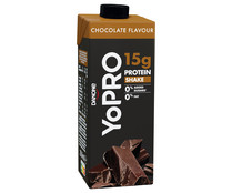 Batido con sabor a chocolate, sin azúcares ni grasa y con alto contenido en proteinas YOPRO de Danone 250 ml.