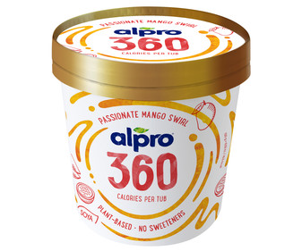 Tarrina de helado de mango 100% vegetal, con base de soja ALRPO 450 ml. Tarrina de helado de mango 100% vegetal, con base de soja ALRPO 450 ml.