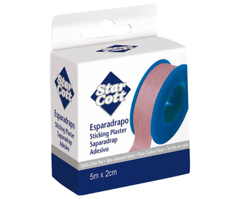 Esparadrapo de tela color piel de 2 cm de ancho STAR COTT 5 m. Esparadrapo de tela color piel de 2 cm de ancho STAR COTT 5 m.