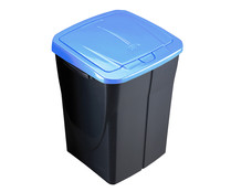 Cubo de basura con tapa, azul ECOBIN 45 l.