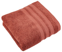 Toalla lisa de baño, 100% algodón, densidad de 500g/m², color teja, ACTUEL.