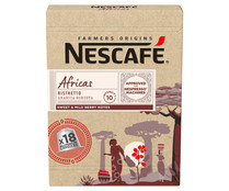 Café en cápsulas de aluminio reciclables, intensidad 6 NESCAFÉ ÁFRICAS 18 cápsulas.