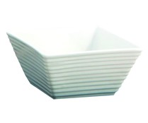 Bol cuadrado fabricado en porcelana blanca especial para cremas Gastro Fresh, 13,5x13,5cm. QUID.