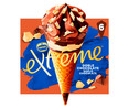 Cono de helado de chocolate blanco, con leche y negro, con virutas de chocolate blanco  EXTRÉME de Nestlé 6 x 120 ml.