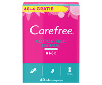 Protege slip transpirables sin fragancia CAREFREE Cotton 40 uds.
