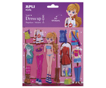 Pegatinas dress up 3D modelo Angie, 1 escenario y 14 pegatinas removibles, APLI.