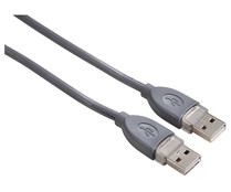 Cable QILIVE de USB 2.0 macho a USB 2.0 macho, de 1,8 metros, terminales plateados, color gris.
