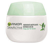 Crema hidratante y matificante con hoja de té verde para pieles mixtas y grasas GARNIER Skin acitve 50 ml.