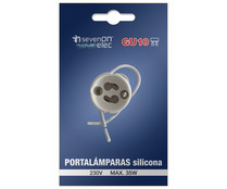 Portalámparas de silicona con casquillo de GU10, color blanco, SEVENON. Portalámparas de silicona con casquillo de GU10, color blanco, SEVENON.