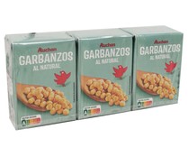 Garbanzos cocidos al natural PRODUCTO ALCAMPO Pack de 3 briks, 120 g.