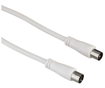 Cable HAMA de antena macho hembra, 1,5 metros, 75db, color blanco. Cable HAMA de antena macho hembra, 1,5 metros, 75db, color blanco.