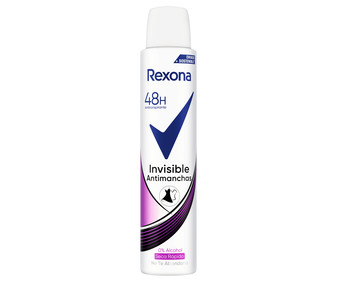 Desodorante en spray para mujer, antitranspirante 48 horas, efecto invisible REXONA Invisible 200 ml. Desodorante en spray para mujer, antitranspirante 48 horas, efecto invisible REXONA Invisible 200 ml.