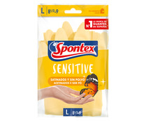 Guantes de látex sensitive talla l 8 1/2 - 9  SPONTEX SENSITIVE 1 par