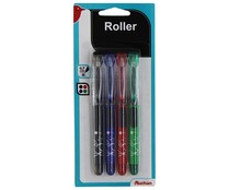 4 bolígrafos tipo roller punta media y grosor de 0.7mm, varios colores PRODUCTO ALCAMPO.