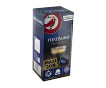Café Fortissimo en cápsulas, intensidad 12 PRODUCTO ALCAMPO 20 uds. 104 g.