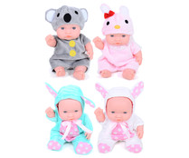 Muñeco bebé de 20cm. con disfraz de animalitos, varios modelos ONE TWO FUN ALCAMPO.
