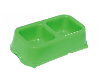 Comedero doble de plástico para mascotas SANDIMAS 30 x 15 cm.1 ud. Comedero doble de plástico para mascotas SANDIMAS 30 x 15 cm.1 ud.