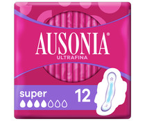 Compresas ultrafina super con alas AUSONIA 12 uds.