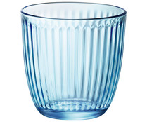 Pack de 6 vasos de vidrio color azul, 0,29 litros, Line Acqua BORMIOLI.