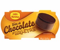 Postre de tarta de chocolate con leche y galletas REINA 2 x 70 g. Postre de tarta de chocolate con leche y galletas REINA 2 x 70 g.