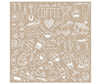 Servilletas de papel decoradas "morning coffee", 3 capas, 40x40cm., ACTUEL. Servilletas de papel decoradas "morning coffee", 3 capas, 40x40cm., ACTUEL.