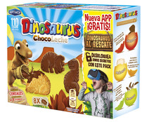 Galletas con cereales y cacao con forma de dinosaurios DINOSAURUS 340 g.