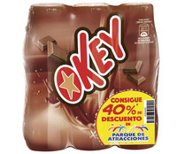 Batido esterilizado con sabor a chocolate OKEY 3 x 188 ml.