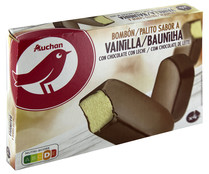 Bombón helado de vainilla recubierto de chocolate con leche PRODUCTO ALCAMPO 4 x 120 ml.