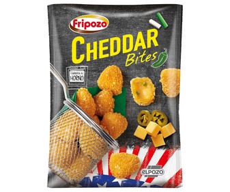 Bolitas de queso cheedar ligeramente picante, empanadas con una mezcla de panes de maiz, trigo y arroz FRIPOZO 250 g. Bolitas de queso cheedar ligeramente picante, empanadas con una mezcla de panes de maiz, trigo y arroz FRIPOZO 250 g.