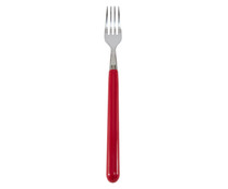 Tenedor de mesa con mango de plástico color rojo, Zoe ACTUEL.