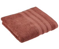 Toalla lisa de lavabo, 100% algodón, densidad de 500g/m², color teja, ACTUEL.