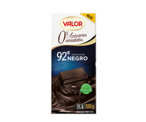 Chocolate negro 92 % cacao, sin azucares añadidos VALOR 100 g.