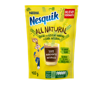 Cacao instantáneo 100 % natural NESQUIK ALL NATURAL 400 g. Cacao instantáneo 100 % natural NESQUIK ALL NATURAL 400 g.
